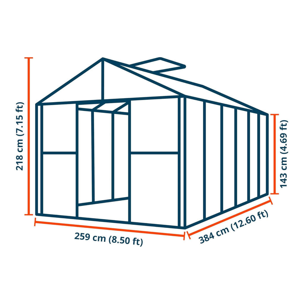 8' x 12' Heavy-Duty Polycarbonate Outdoor Greenhouse (SAK90426)
