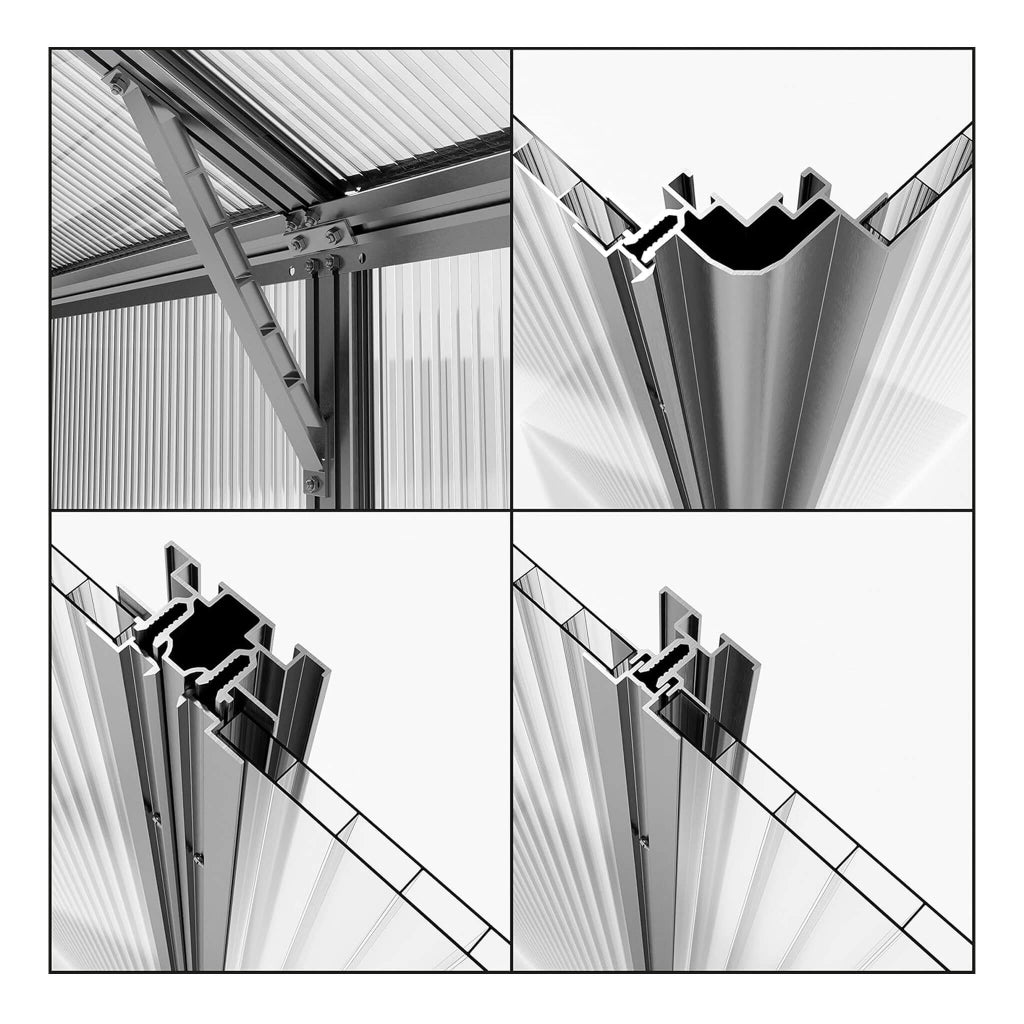 8' x 12' Heavy-Duty Polycarbonate Outdoor Greenhouse (SAK90426)