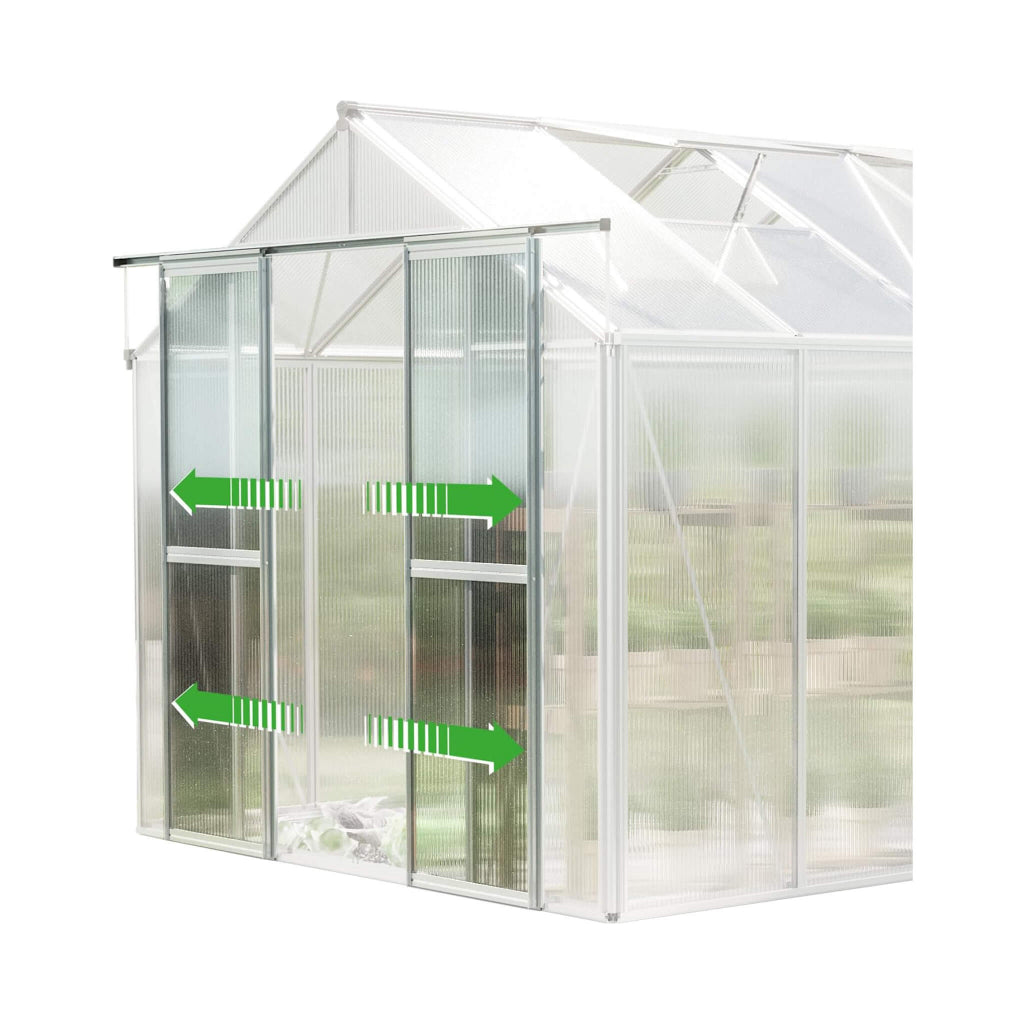 8' x 12' Heavy-Duty Polycarbonate Outdoor Greenhouse (SAK90426)