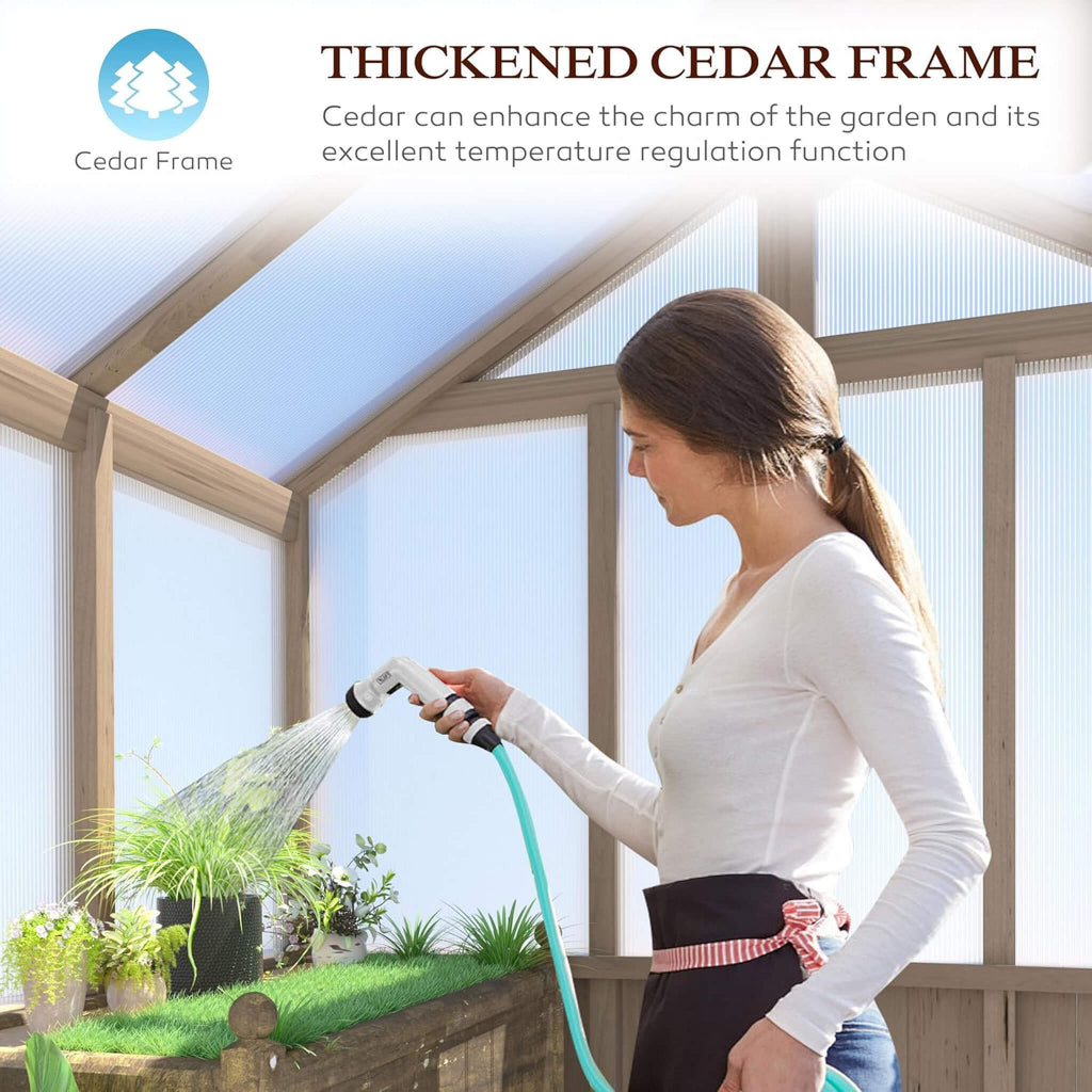8' x 16' Heavy-Duty Wooden Greenhouse (SAK18467)