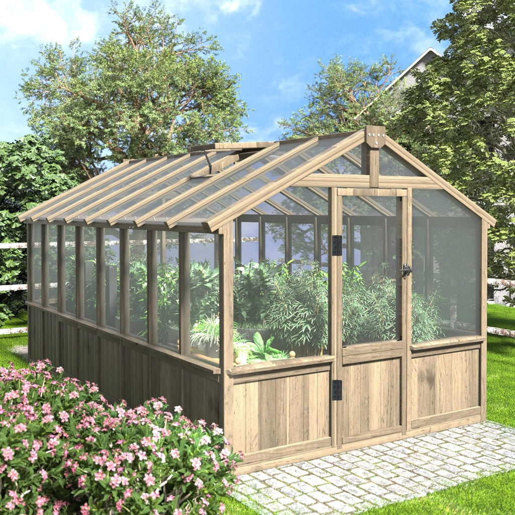8' x 16' Heavy-Duty Wooden Greenhouse (SAK18467)