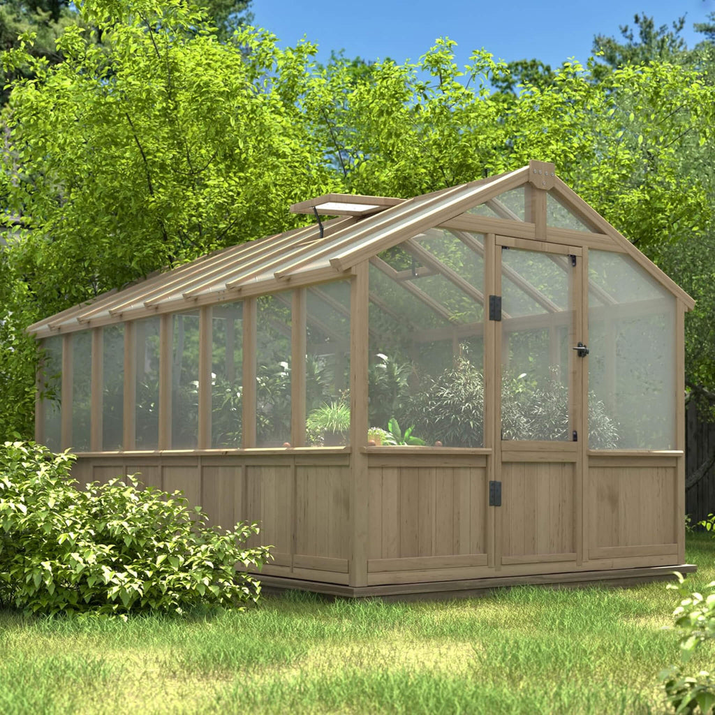 8' x 16' Heavy-Duty Wooden Greenhouse (SAK18467)