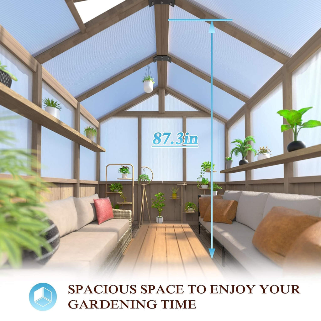 8' x 16' Heavy-Duty Wooden Greenhouse (SAK18467)