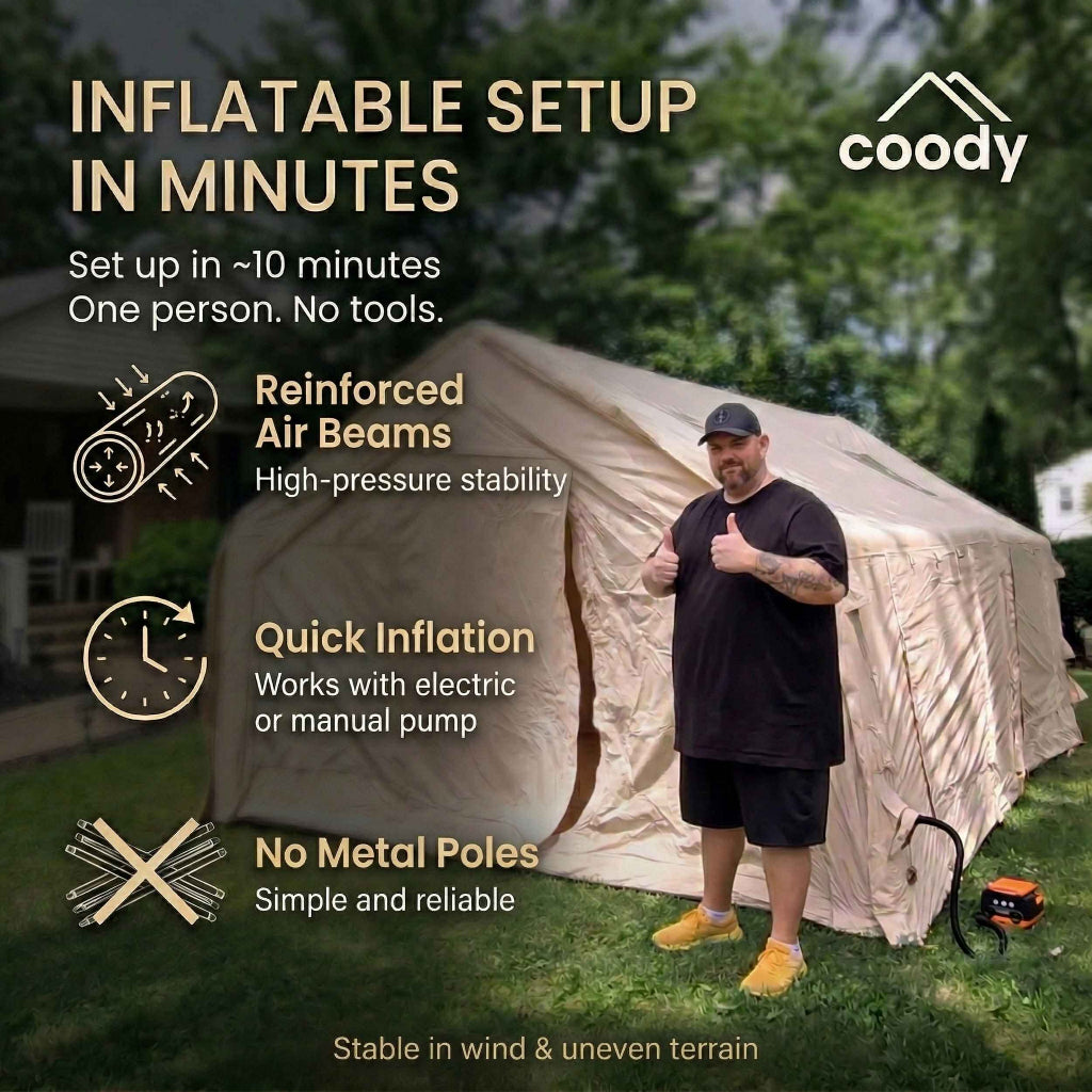 Coody 17.2 Koala-7 Beige Inflatable Air Tent for 2–10 People