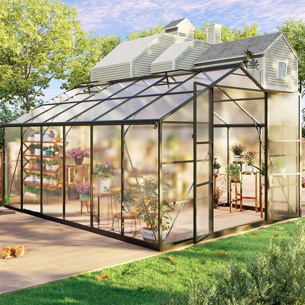 10' x 12' Polycarbonate Aluminum Greenhouse (SAK59183)