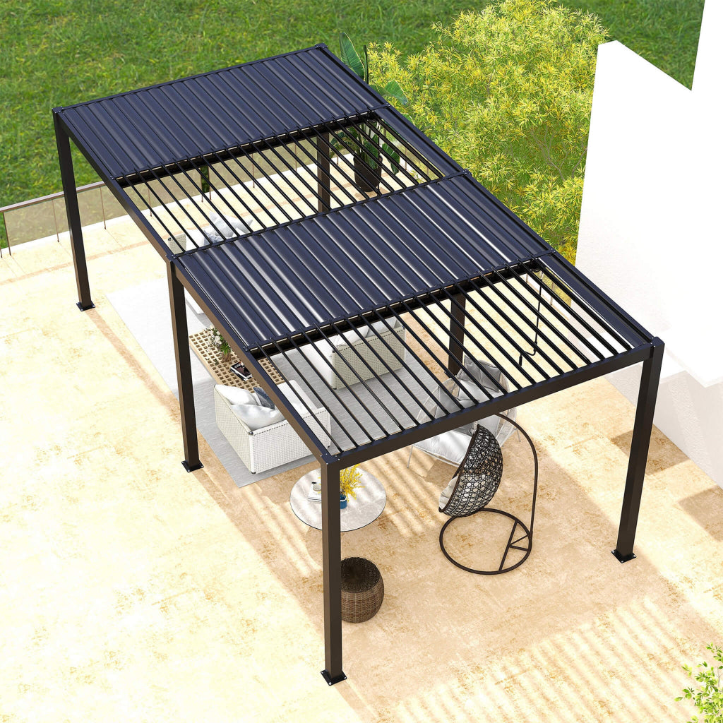 Alora 10' x 19' Powder-Coated Aluminum Louvered Pergola (SAK78345)