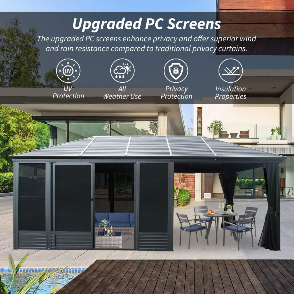 Alora 11' x 21' Outdoor All-Season Solarium Sunroom Gazebo (SAK42018)
