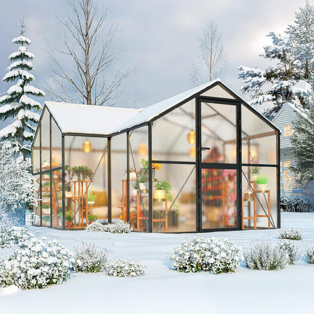 12' x 12' T-Shape Polycarbonate Greenhouse (SAK27460)