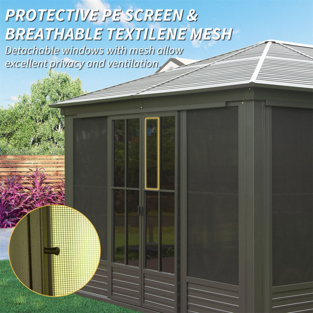 Alora Serenity 12' x 14' All-Weather Outdoor Aluminum Sunroom (SAK76831)