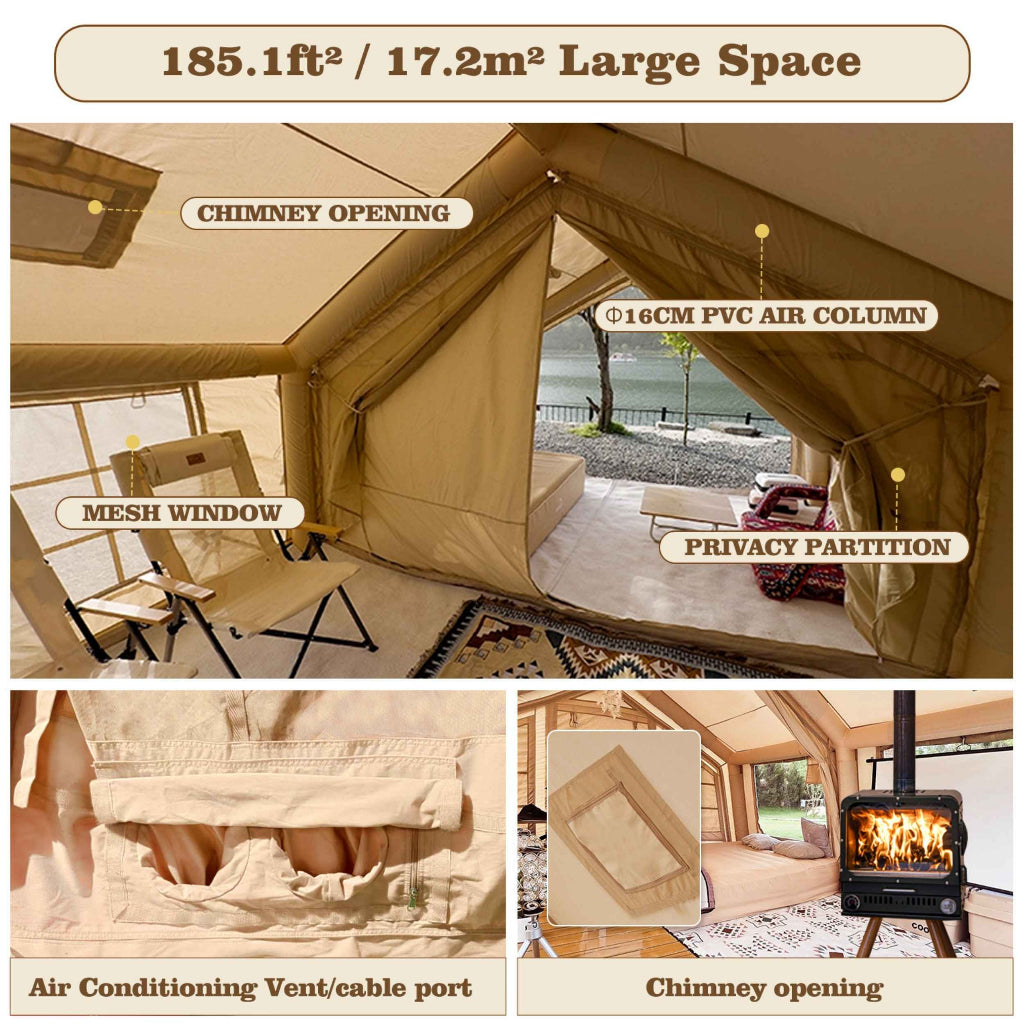 Coody 17.2 Koala-7 Beige Inflatable Air Tent for 2–10 People