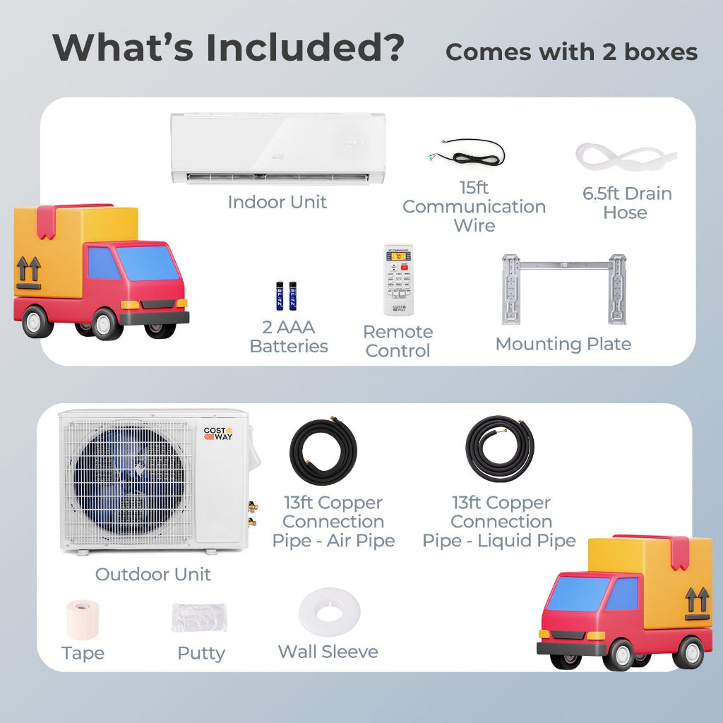 18,000 BTU Energy Star Mini Split Air Conditioner & Heat Pump System