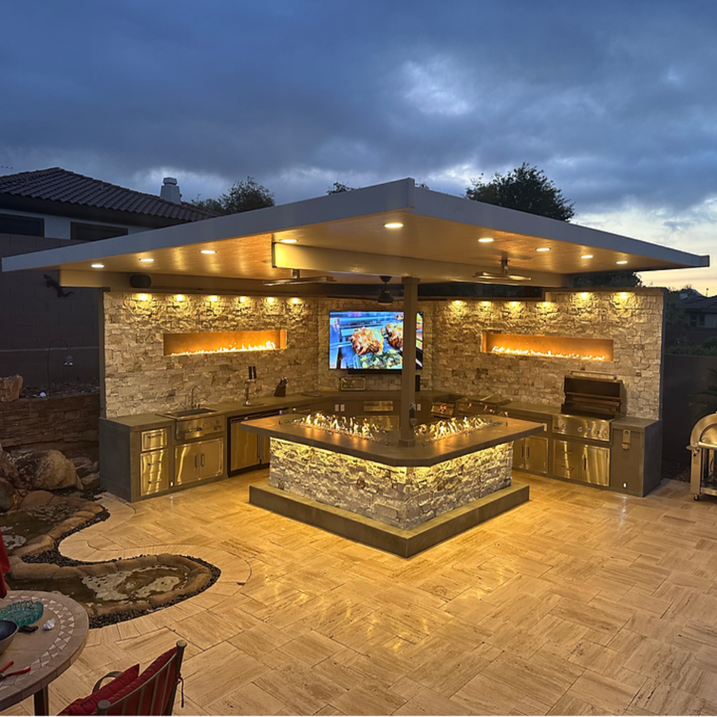 KoKoMo Outdoor Kitchen BBQ Island | Luxury Custom Outdoor Cooking Station