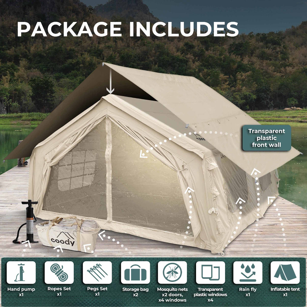Coody 17.2 Inflatable Air Tent with Caminus M Wood Stove