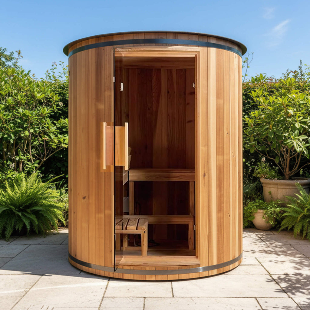 Thermora Barcelona 4-Person Cedar Wood Barrel Sauna (SAK74813)