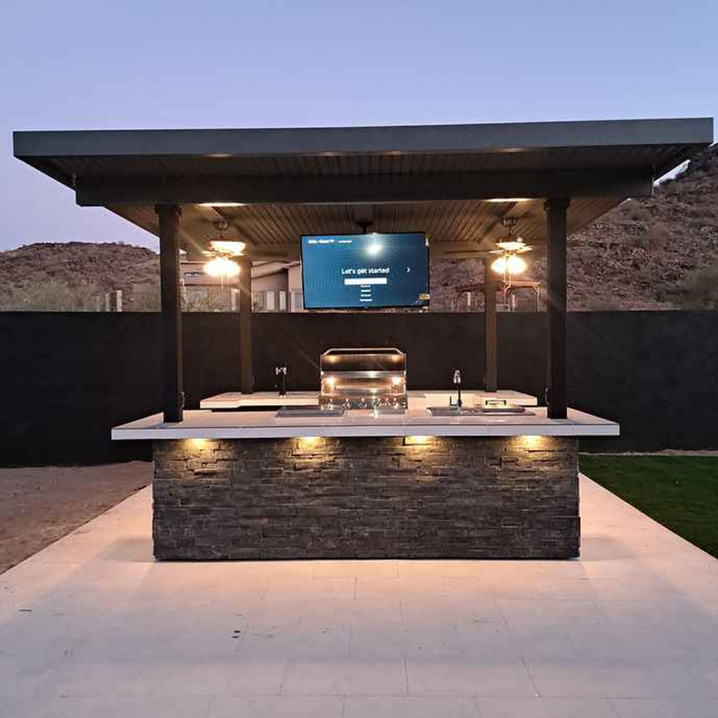 KoKoMo Outdoor Kitchen Entertainment Pavilion with Dual TVs