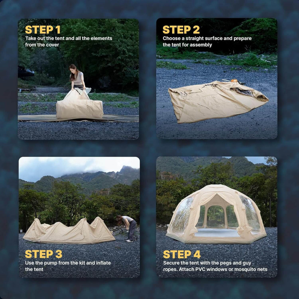 Coody Aurora Dome Inflatable Air Tent for 2–4 People