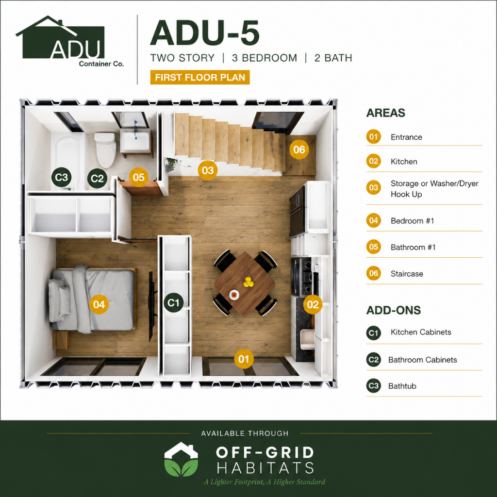 ADU-Container Co. ADU-6 | Luxury 2 Bedroom Container Home & Retreat ADU