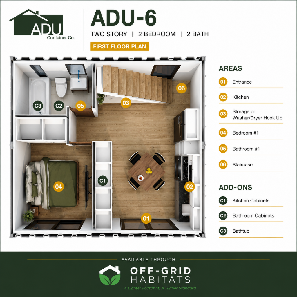 ADU-Container Co. ADU-6 | Luxury 2 Bedroom Container Home & Retreat ADU