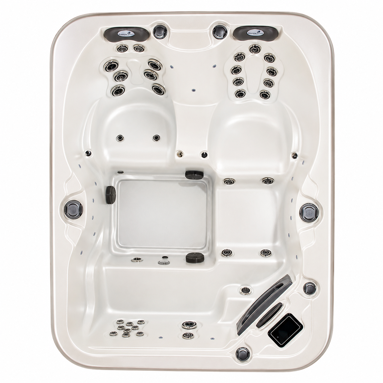 Aspen Spas Quattro 4-Person Luxury Hot Tub with Lounger & Captain’s Chair