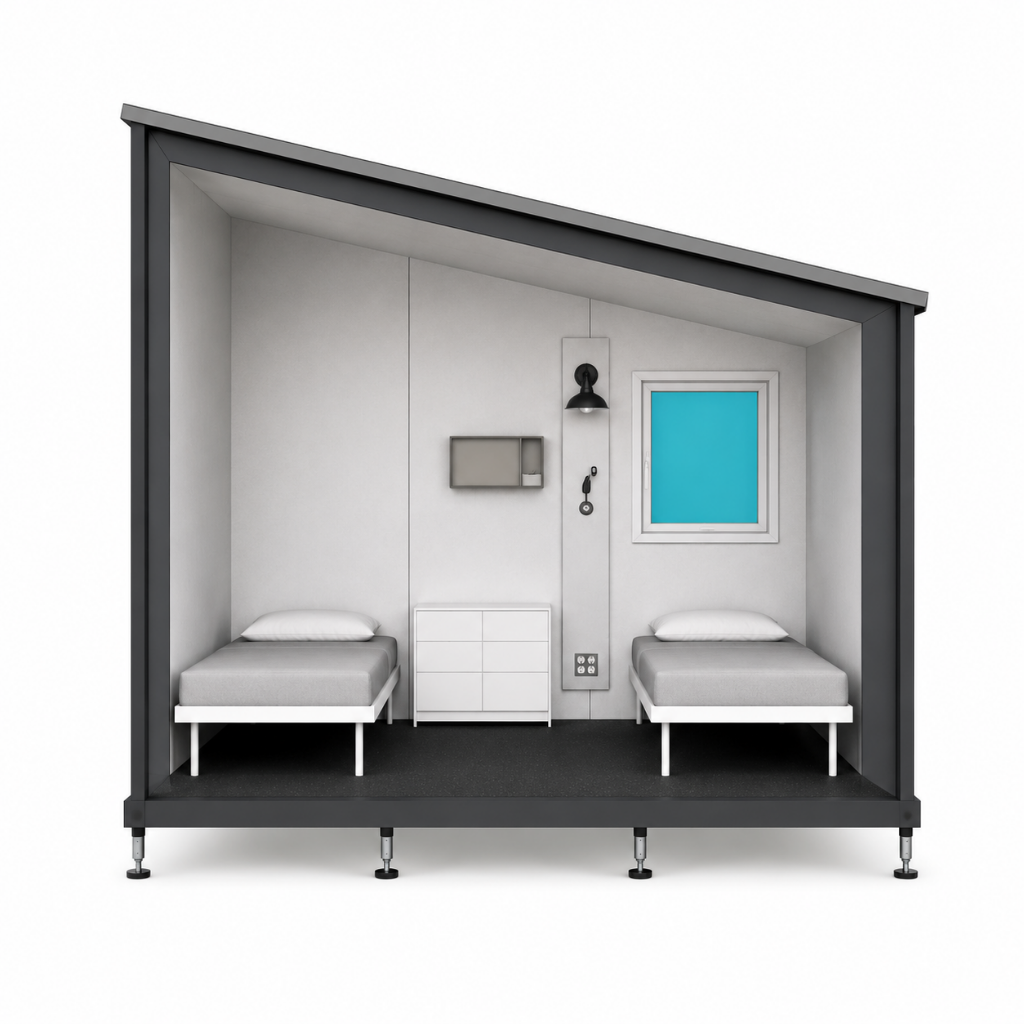 LifeBox L14 Expandable FlatPack Shelter System | Expandable Gable Roof Infrastructure