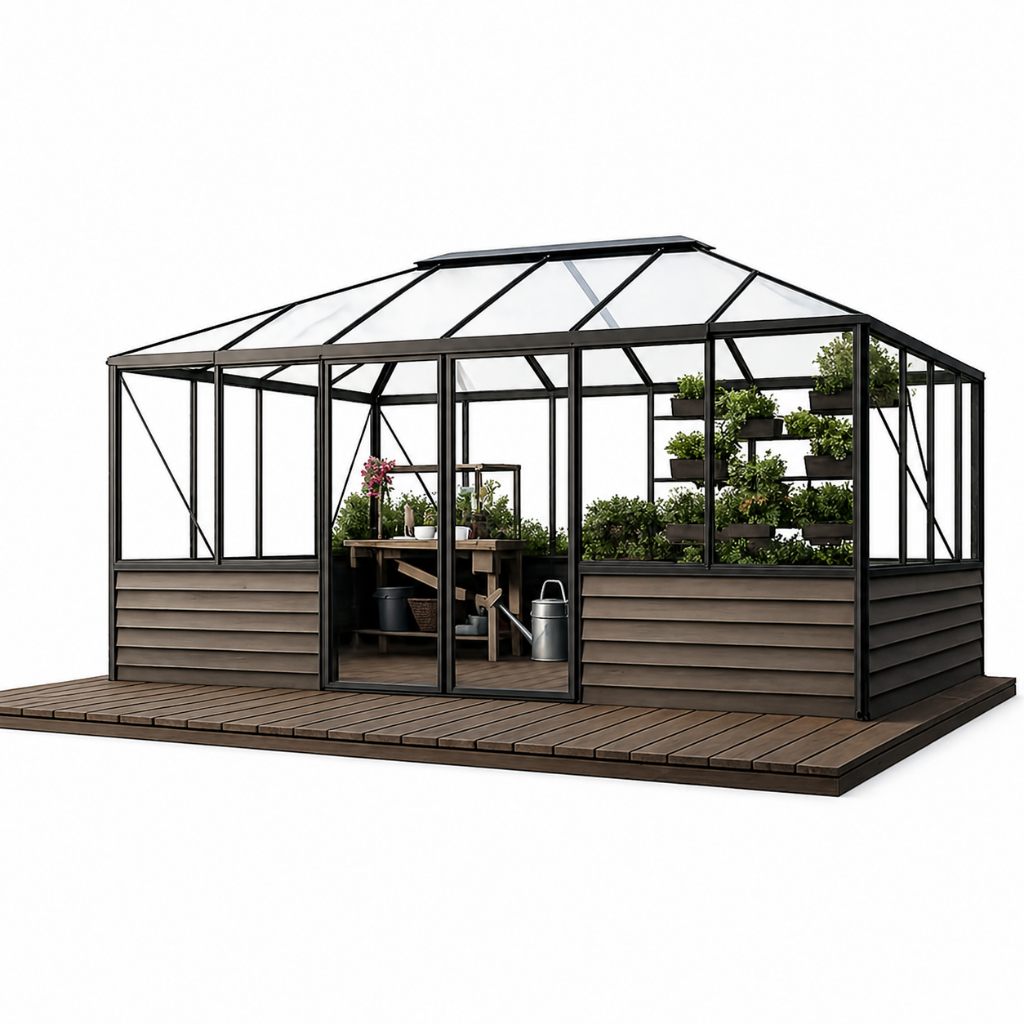 Bloom Cabin Aluminum Pyramid Greenhouse | Architectural Pyramid Garden Conservatory