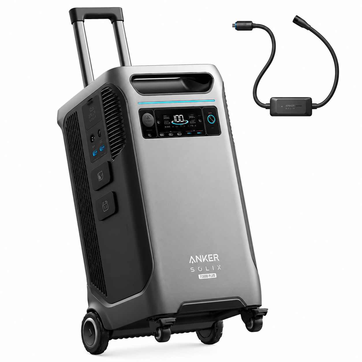 Anker SOLIX F3800 Plus Portable Power Station + Gas Generator Adapter/Cable