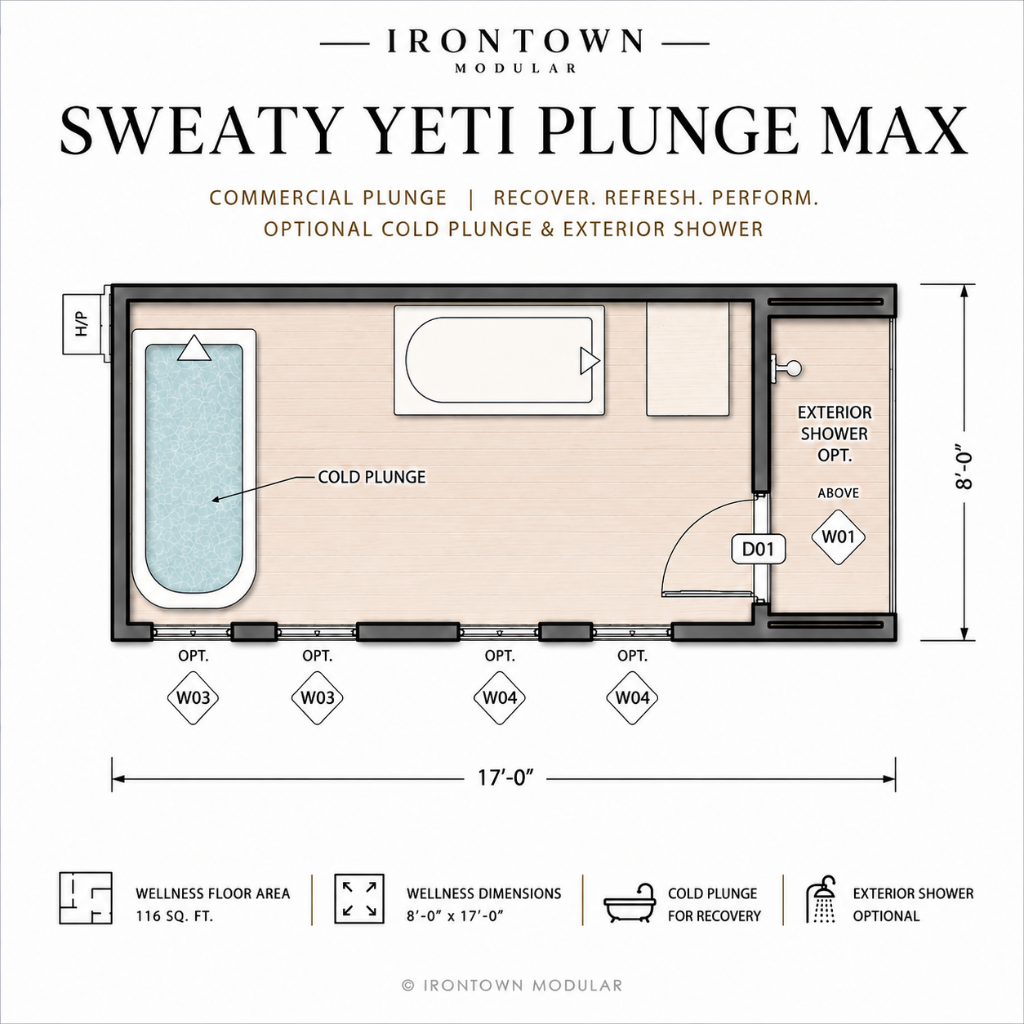 Irontown Sweaty Yeti Plunge Max | Commercial Cold Plunge Suite