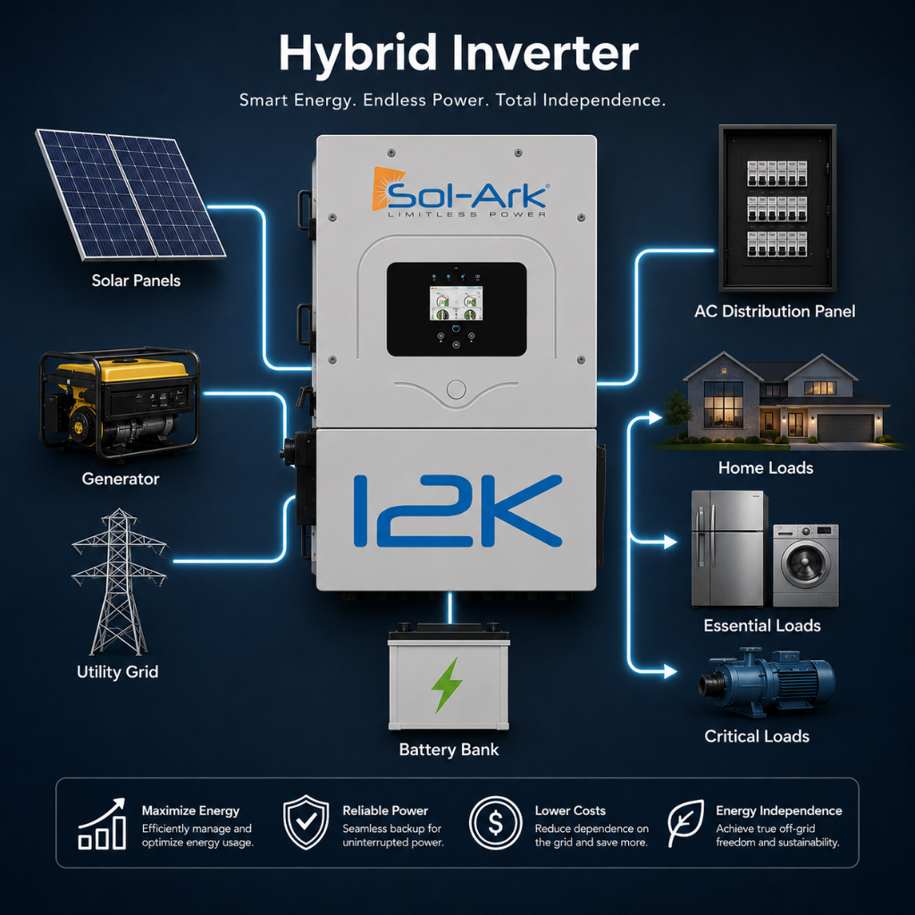 Sol-Ark 12K-2P 12kW Hybrid Solar Inverter