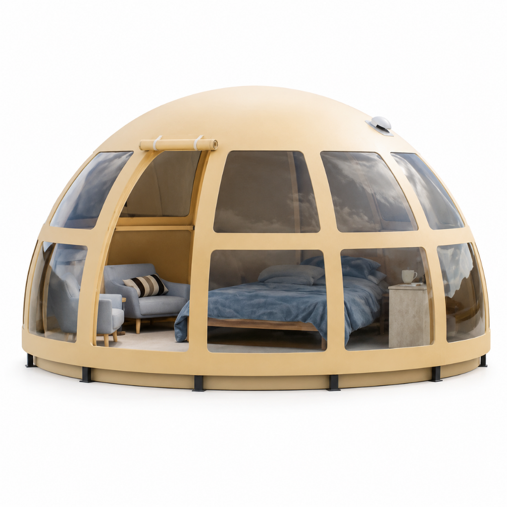 Tent Spaces Polaris TYL Dome Tent Series | Wood-Framed Panoramic Glamping Domes