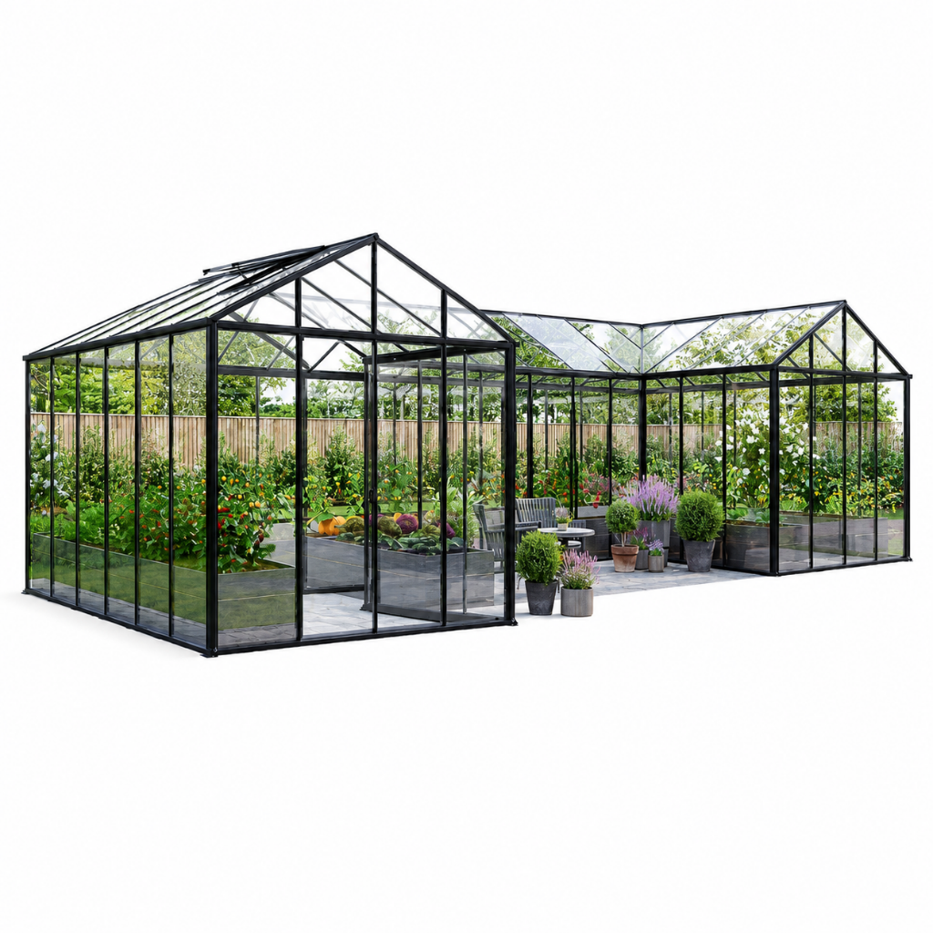 Bloom Cabin Aluminum Grand Orangerie Greenhouse | Luxury Estate Garden Conservatory