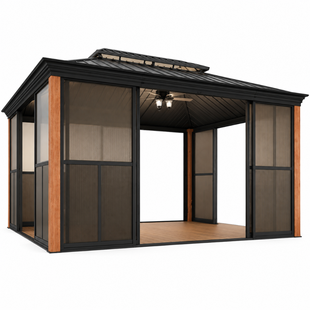 Alora Solstice All-Season Outdoor Wood Grain Sunroom (SAK58317)