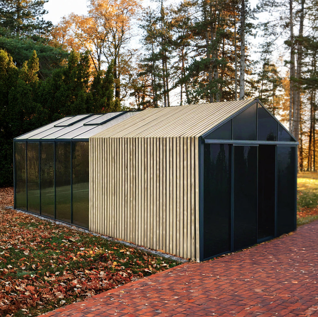 Bloom Cabin Classic Aluminum Greenhouse – Limited Accoya Edition + Built-In Storage