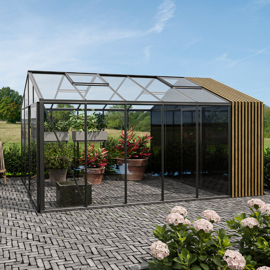 Bloom Cabin Classic Aluminum Greenhouse – Limited Accoya Edition + Built-In Storage
