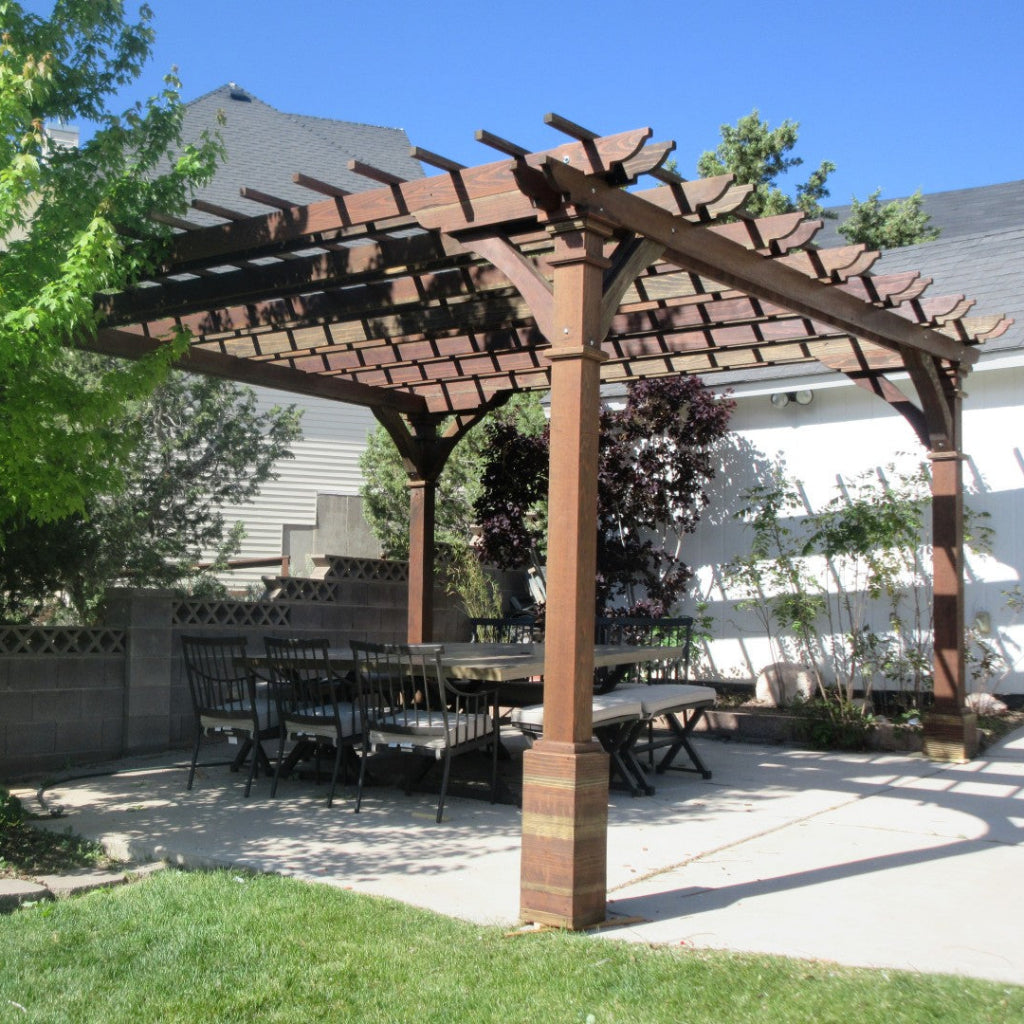 Best Redwood Pacific Redwood Double Beam Pergola | Premium Redwood Outdoor Pergola System