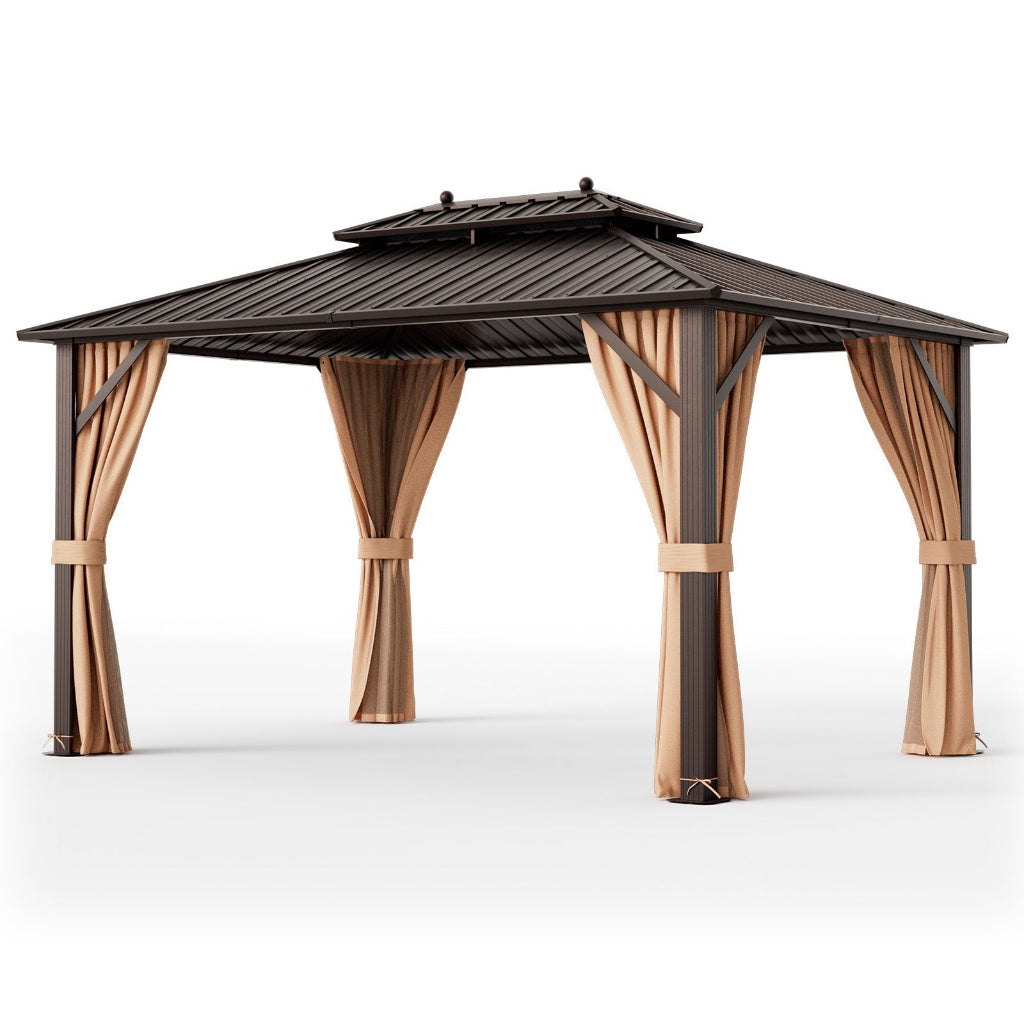 10' x 13' Double-Roof Hardtop Patio Gazebo