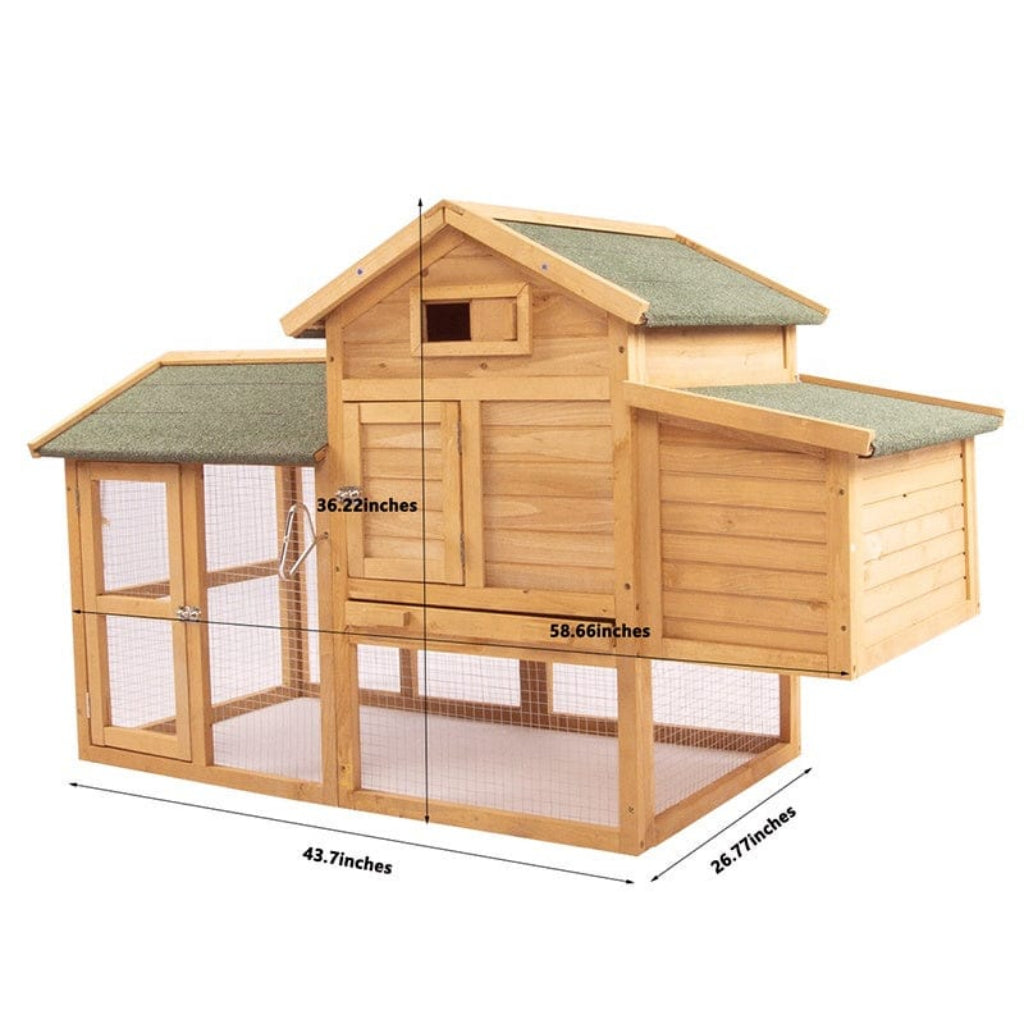 Large Wooden Chicken Coop & Rabbit Hutch | Backyard Poultry House