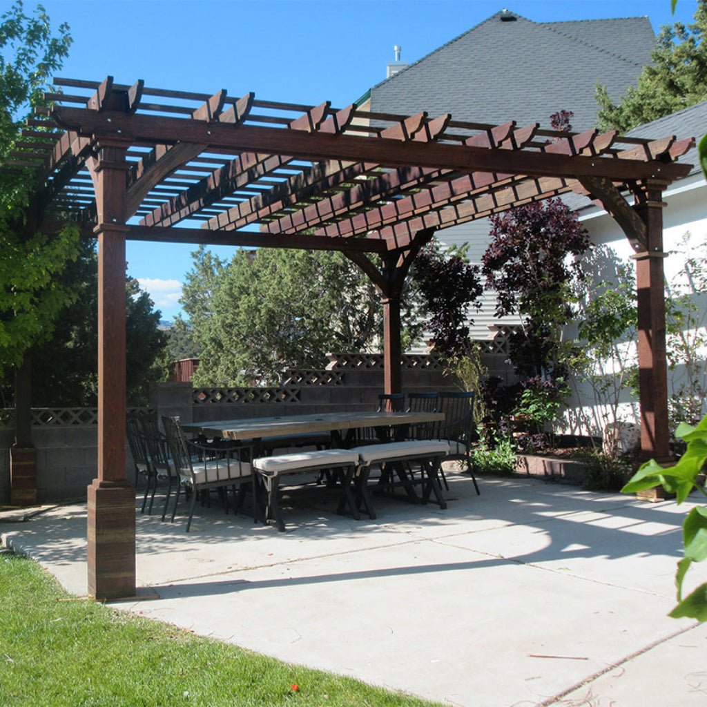 Best Redwood Pacific Redwood Double Beam Pergola | Premium Redwood Outdoor Pergola System