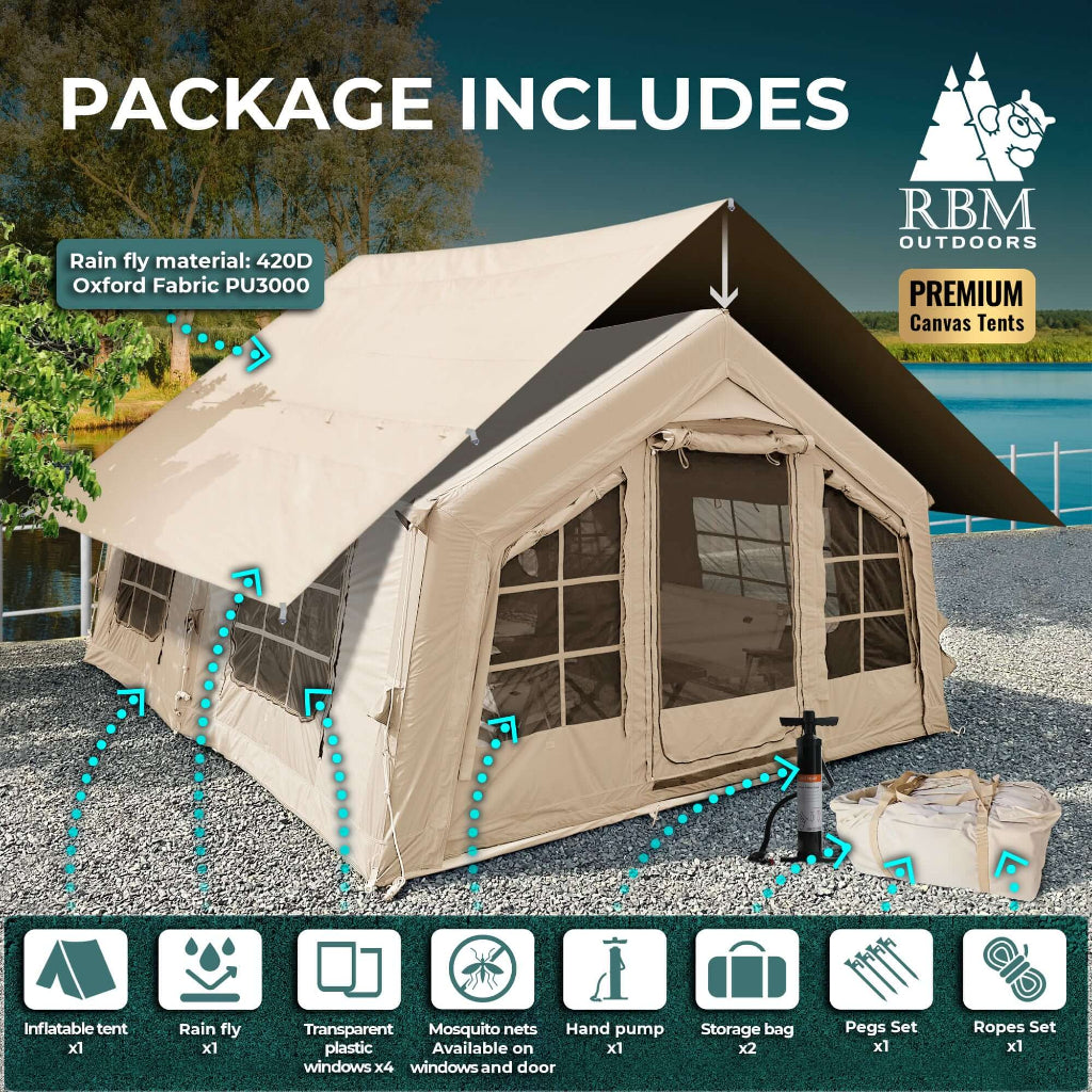 Coody 13.6 Koala-5 Beige Inflatable Air Tent for 2–8 People