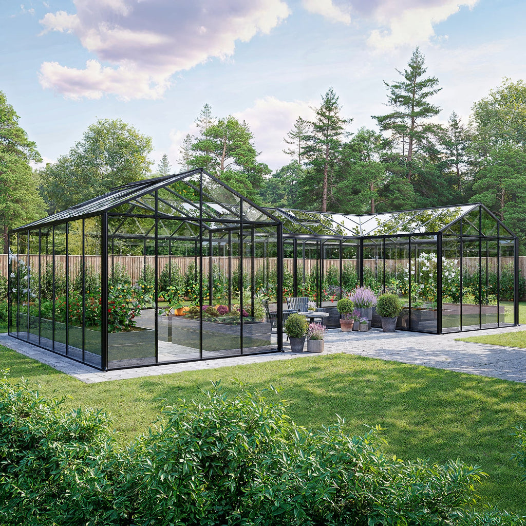 Bloom Cabin Aluminum Grand Orangerie Greenhouse | Luxury Estate Garden Conservatory