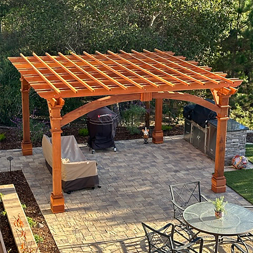 Best Redwood Pacific Redwood Double Beam Pergola | Premium Redwood Outdoor Pergola System