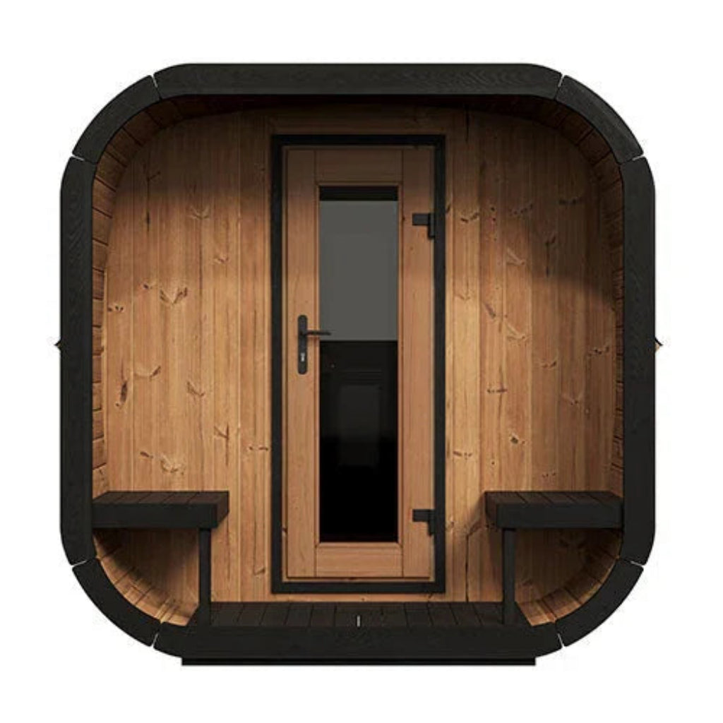 SaunaLife CL12GCP Cube-Series 8-Person Outdoor Home Sauna Suite with Dressing Room