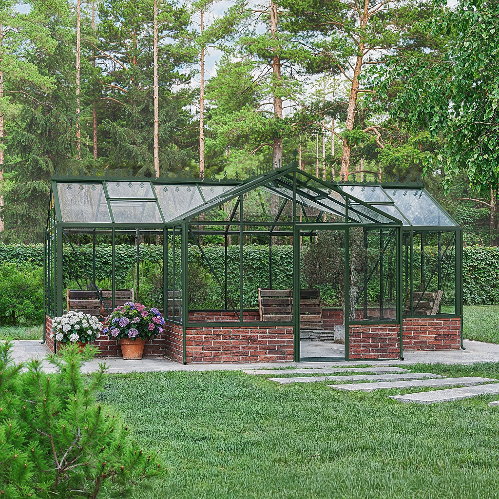 Bloom Cabin Aluminum T-Shape Orangerie Greenhouse | Luxury European Garden Conservatory