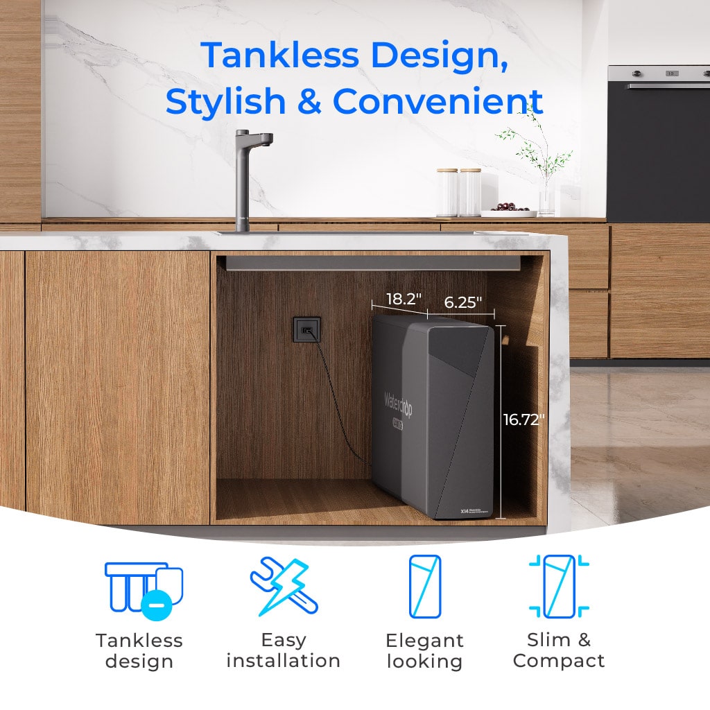 Waterdrop X14 1400 GPD Tankless Alkaline Reverse Osmosis System