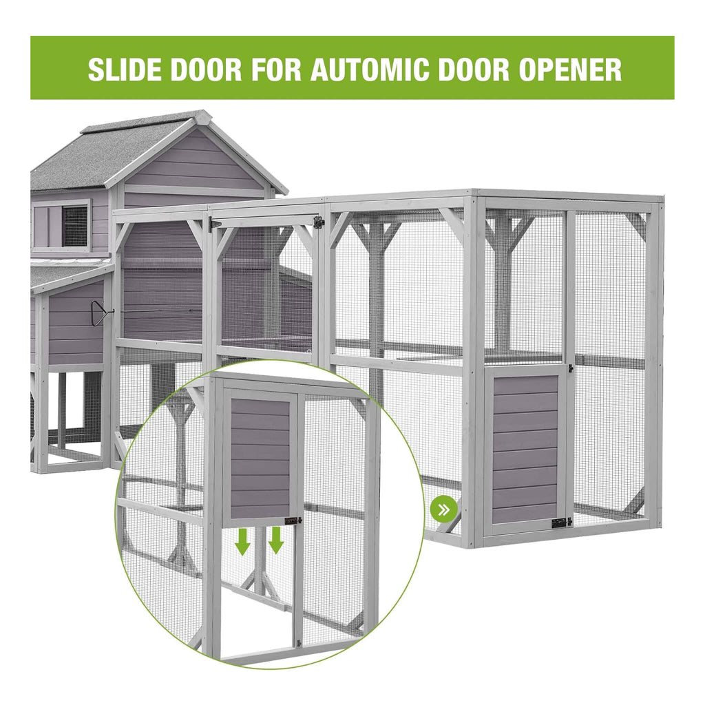 Large Wooden Chicken Coop with Run & 6 Nesting Boxes | Homestead Poultry Shelter (SAK96430)