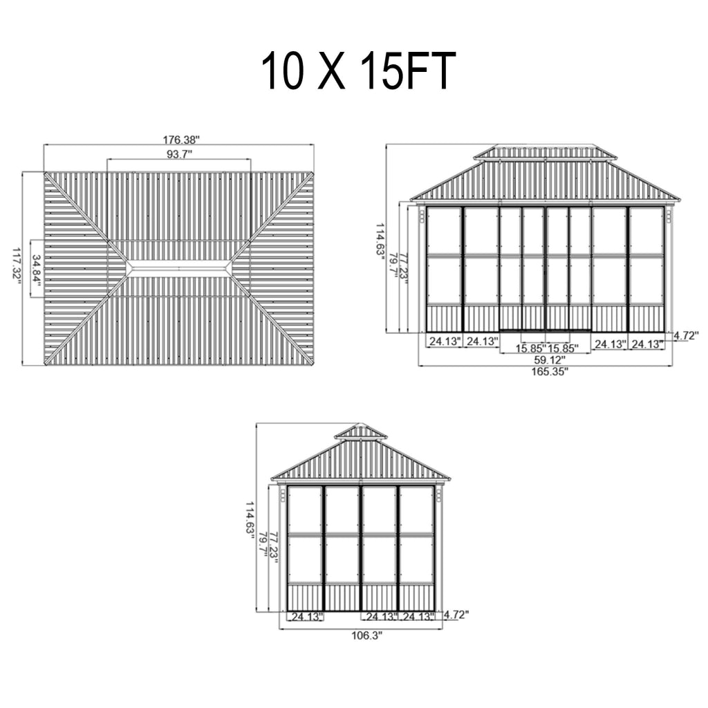Alora Oasis Heavy-Duty Hardtop Sunroom (SAK79102)