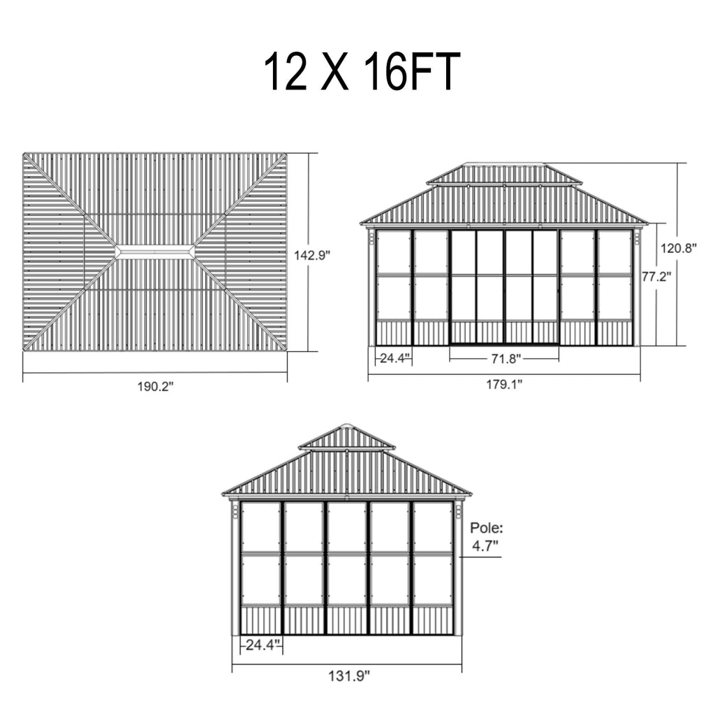 Alora Oasis Heavy-Duty Hardtop Sunroom (SAK79102)