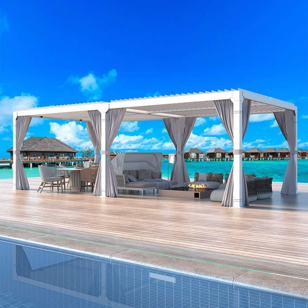 Alora Outdoor Hardtop Louvered Pergola (Adjustable Aluminum Roof) (SAK18625)
