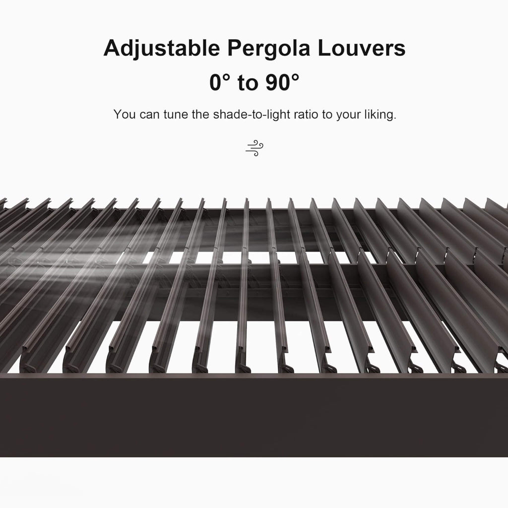 Alora Luxury Outdoor Aluminum Louvered Pergola with LED Lighting (SAK24896)