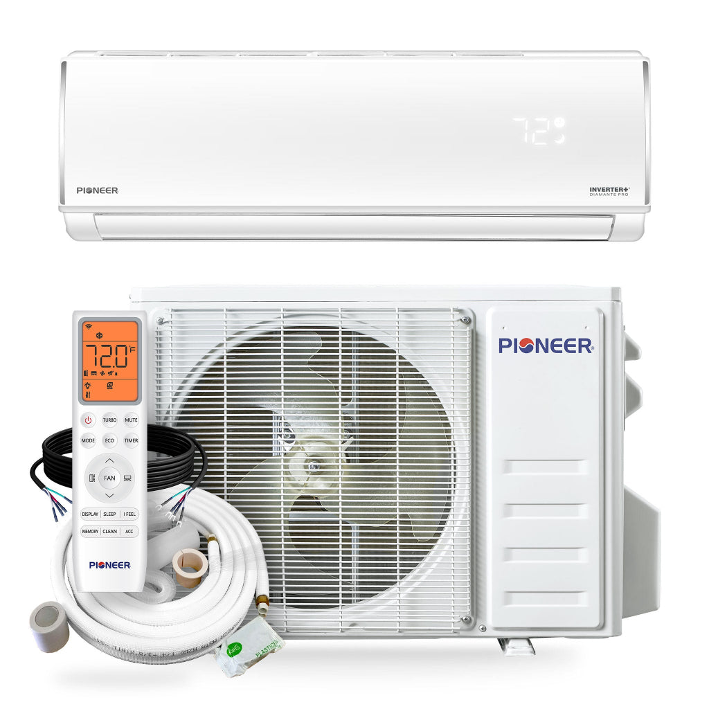 Pioneer Diamante Pro™ 24,000 BTU 21 SEER2 High-Wall Ductless Mini-Split Heat Pump System