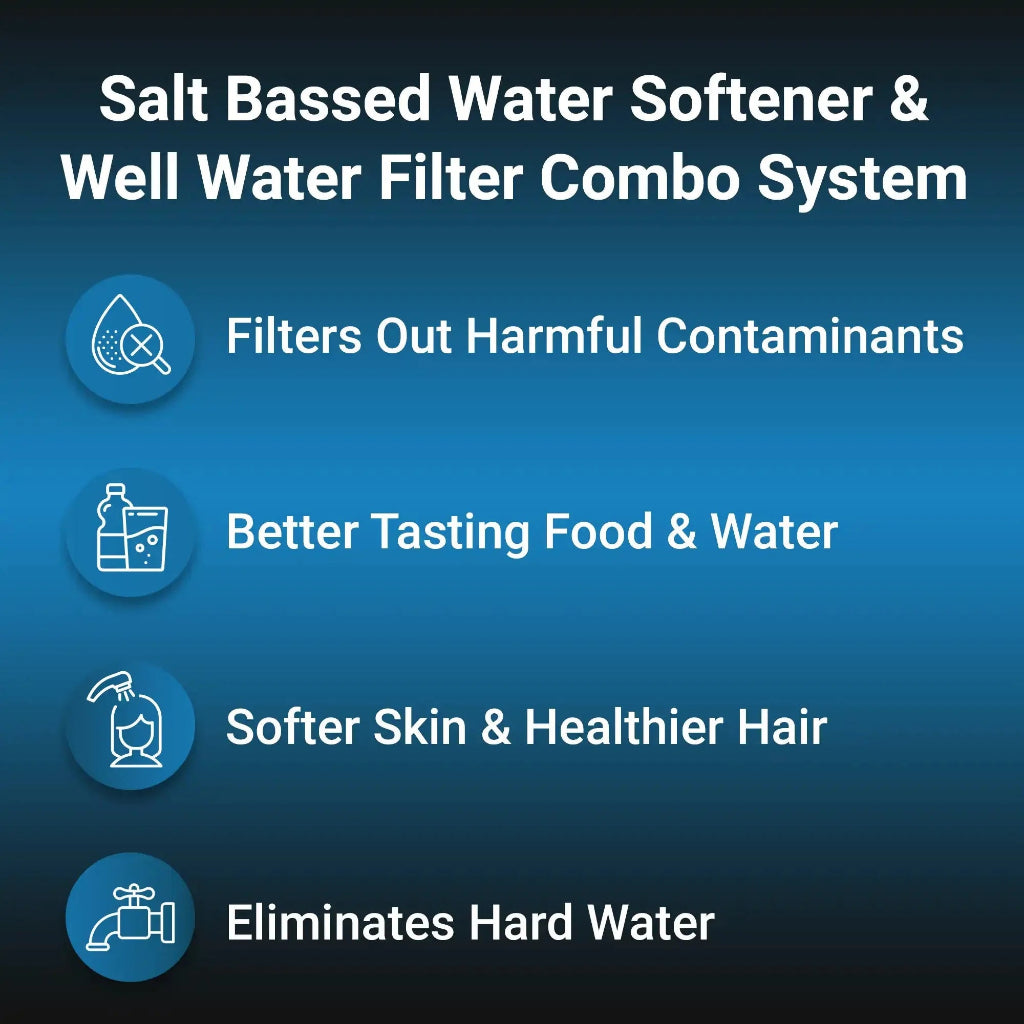RKIN Whole House Well Water Filtration & Salt-Based Softener System